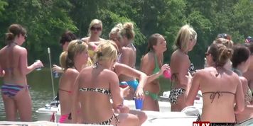 Party cove naked on the water;