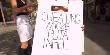 Cheating slut disgraced in public
