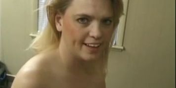 Curvacious Blonde chubby woman on bed masturbates and fucks