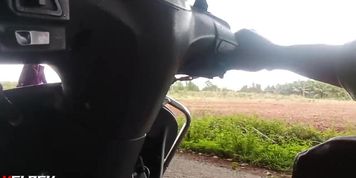 Flashing cock to villege aunty