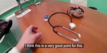 Fake Hospital Dirty Doctor stretches fit babes pussy after sucking his dick