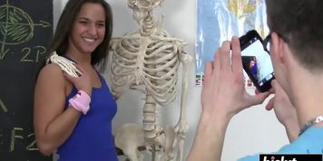 Desirable schoolgirl gets fucked in the classroom