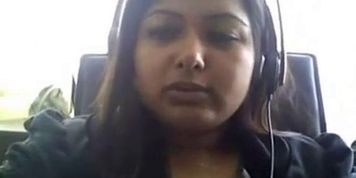 Bored Desi chubby on webcam plays with her boobie - video 2