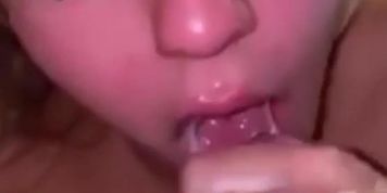 Blonde Girl Sloppy Blowjob After Party