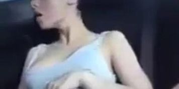 Girl masturbating on car