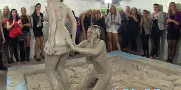 ELEGANT RAW - Lesbo Sheila Cooper mudwrestles with eurobabe