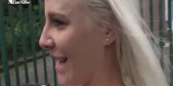 MyDirtyHobby - Busty girl with bubble butt fucks in leather pants and gets a huge cumshot
