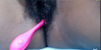 Hairy ebony webcam