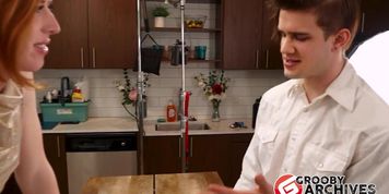 GROOBY ARCHIVES - Shiri & John Mutual BJ In The Kitchen (Shiri Allwood)