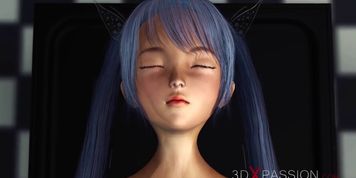 3DXPASSION - Fucking machine. 18 year old japanese schoolgirl gets fucked hard in the kitchen