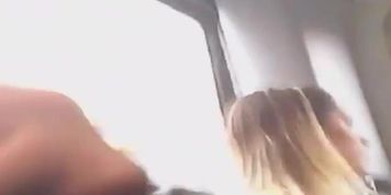 dickflash for blonde on bus
