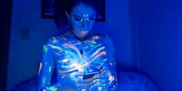 Fluorescent cute girl