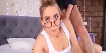 Red-haired slut with a tight ass fucks with a guy and allows him to screw her friend in the ass