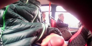 Dude Wanking Cock In A Public Bus And Girl Watches Him