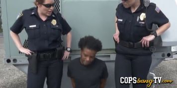 Black suspect is apprehended and ready to pay the price for breaking the law