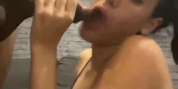 Bust slut gives blowjob and take hard big black dick pounding live at sexycamx.com