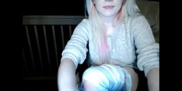 Hot Naughty Blonde Teen Does Great Show