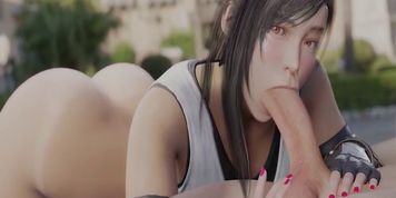 Tifa Lockhart Blowjob and Cumshot with Cloud