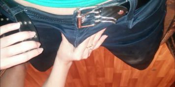 Giving him a quick handjob