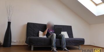 HUNT4K. Couple needs money for motel and chick decides to sell vagina