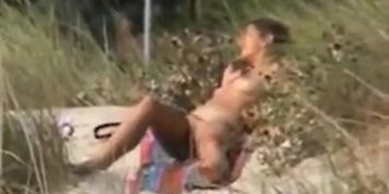 Nude Beach - hot teen caught masturbating by hidden voyeur