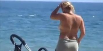 Topless beach, big boobs