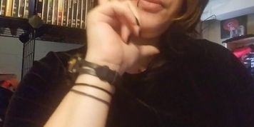 JOI goth girl wearing a dress fully clothed 