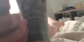 He likes it when I shove his dick down my throat. 