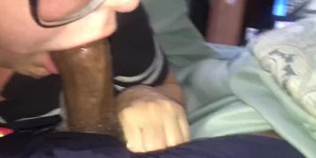 White girl giving the sloppiest head ever! Soaked my boxers! 
