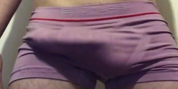 Rough Jerk Off While Wearing Flatmates Used Underwear ** Rock Rough Cock **