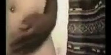horny guy films himself in the bathroom fucking his blonde lover on camera with his huge BBC