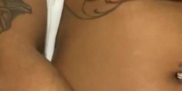 Ebony midget rides reverse cowgirl 