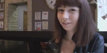Busty euro girl doggystyled at casting