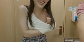 Cute Japanese Idol?Exposed sex in ordinary cafe. I put toys in her and made her give me a blowjob.