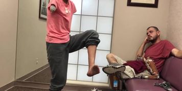 mature double arm amputee
