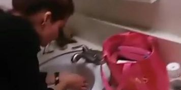 playing with my cock while my friend washes he ...