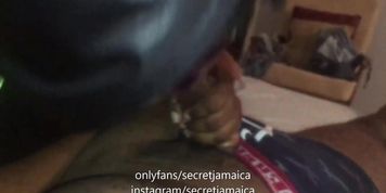 Jamaican darkskinellie sucks my cock real good