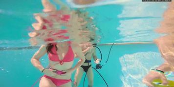 Eva Sasalka sucks and fucks big cock in the pool