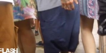 Horny Girl Filmed Hand Bumping Stranger's Dicks