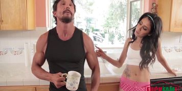 Stepdaughter Tricks Dad into fucking her