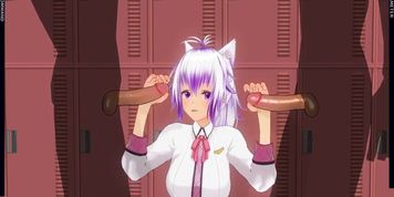 3D HENTAI Friends came to me in the women's locker room and fucked rough