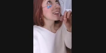 cheating  slut sends snaps of her sucking stranger's cock and swallowing cum creampie bisexual masturbation onlyfans