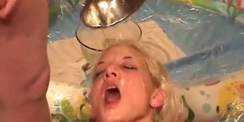 Watersports whore gets golden shower