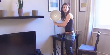 Model/photographer in Crotch High Boots