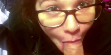 Teen with glasses POV Blowjob