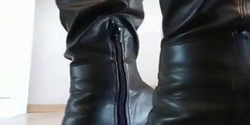 Walking in Thigh High Leather Boots