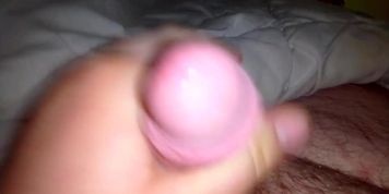 Short jerking off with delicious cum load