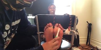 Foot tickling IG girl
