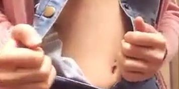 Korean girl shows tits
