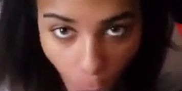 Teen swallows nut while her boyfriend in the shower